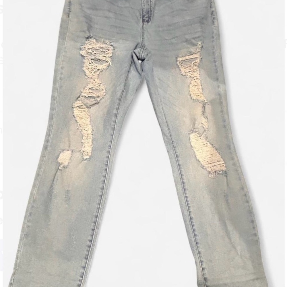 Judy Blue Distressed Light Gray Women's Jeans